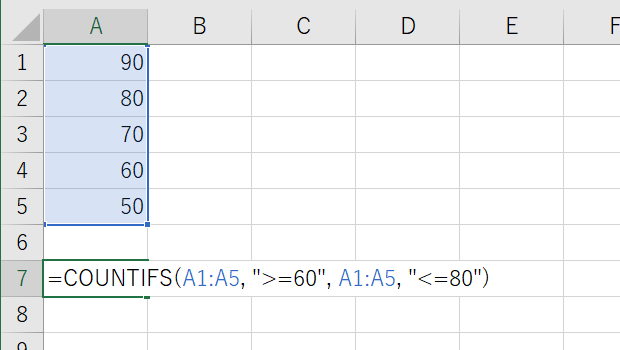 Countifsで 以上かつ 以下 の条件を指定 Excel エクセル の関数 数式の使い方 統計
